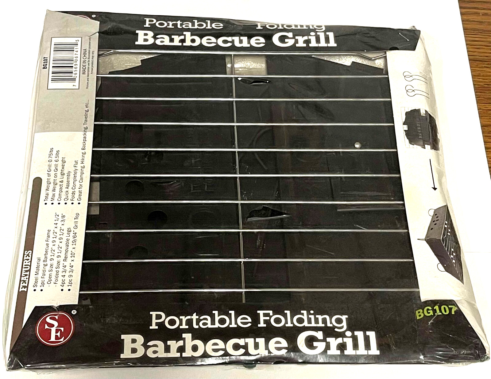 Folding Portable Barbecue Grill Survival Gear Camping Travel Sealed Brand New