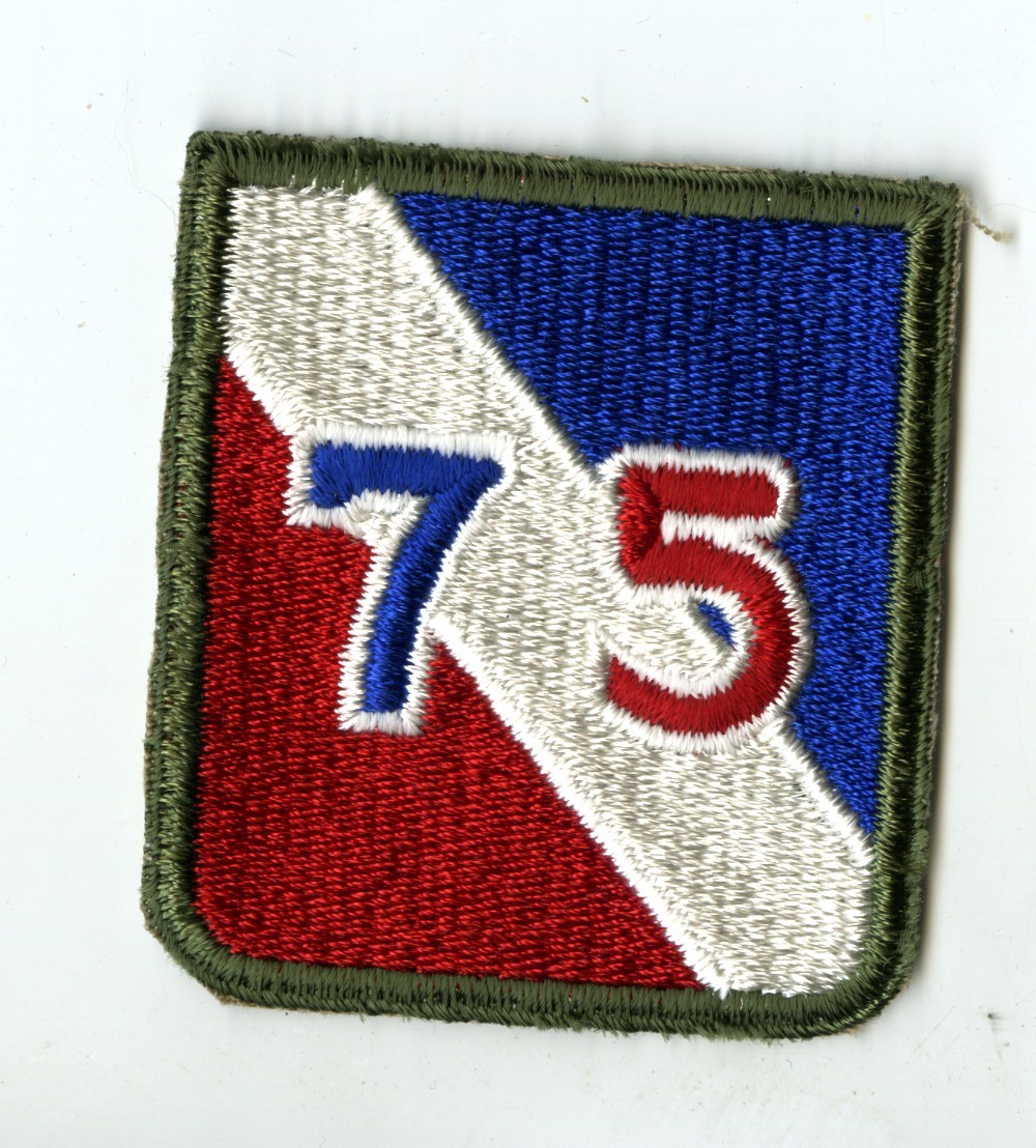 75th Infantry Division White Back Patch WWII Vintage Europe France Germany