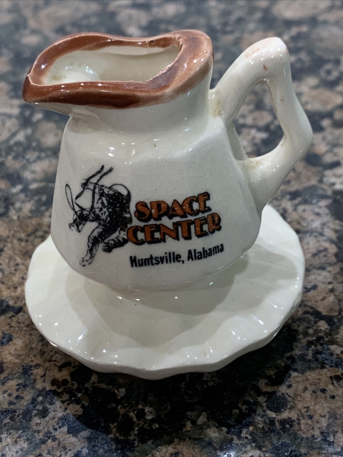 VTG U.S. SPACE & ROCKET CENTER COFFEE CREAMER NASA HUNTSVILLE AL PORCELAIN MUG