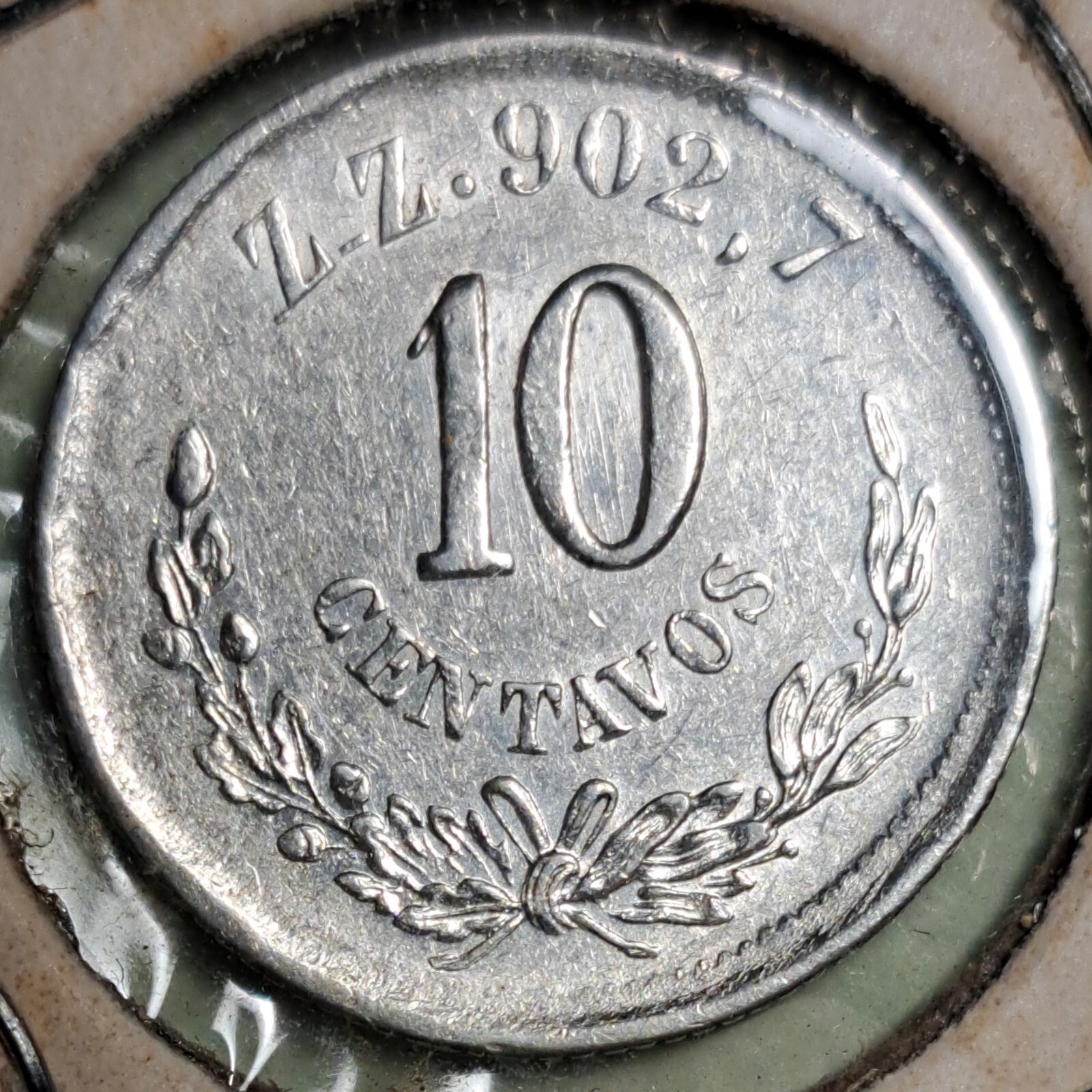 1887 Z_Z Mexico 10 Centavos .903 Silver NICE Coin