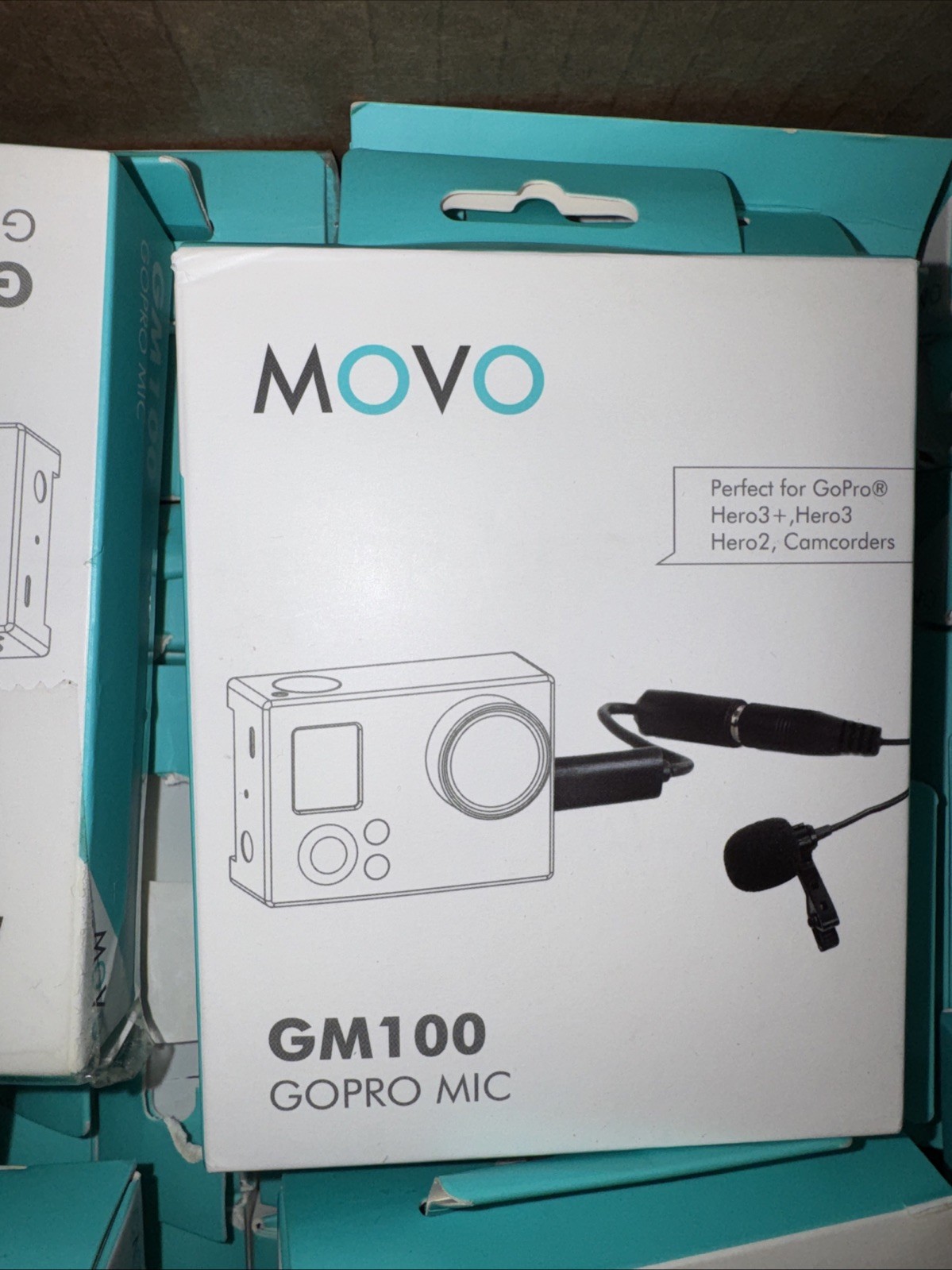 Movo GM100 External Lavalier Clip-on Condenser Microphone for GoPro HERO 3 3+ 4