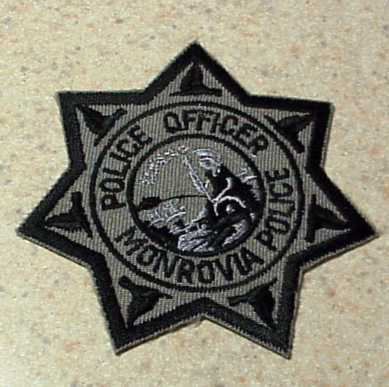 MONROVIA CALIFORNIA  CA VINTAGE HAT / VEST  3" OBSOLETE  SHERIFF   PATCH