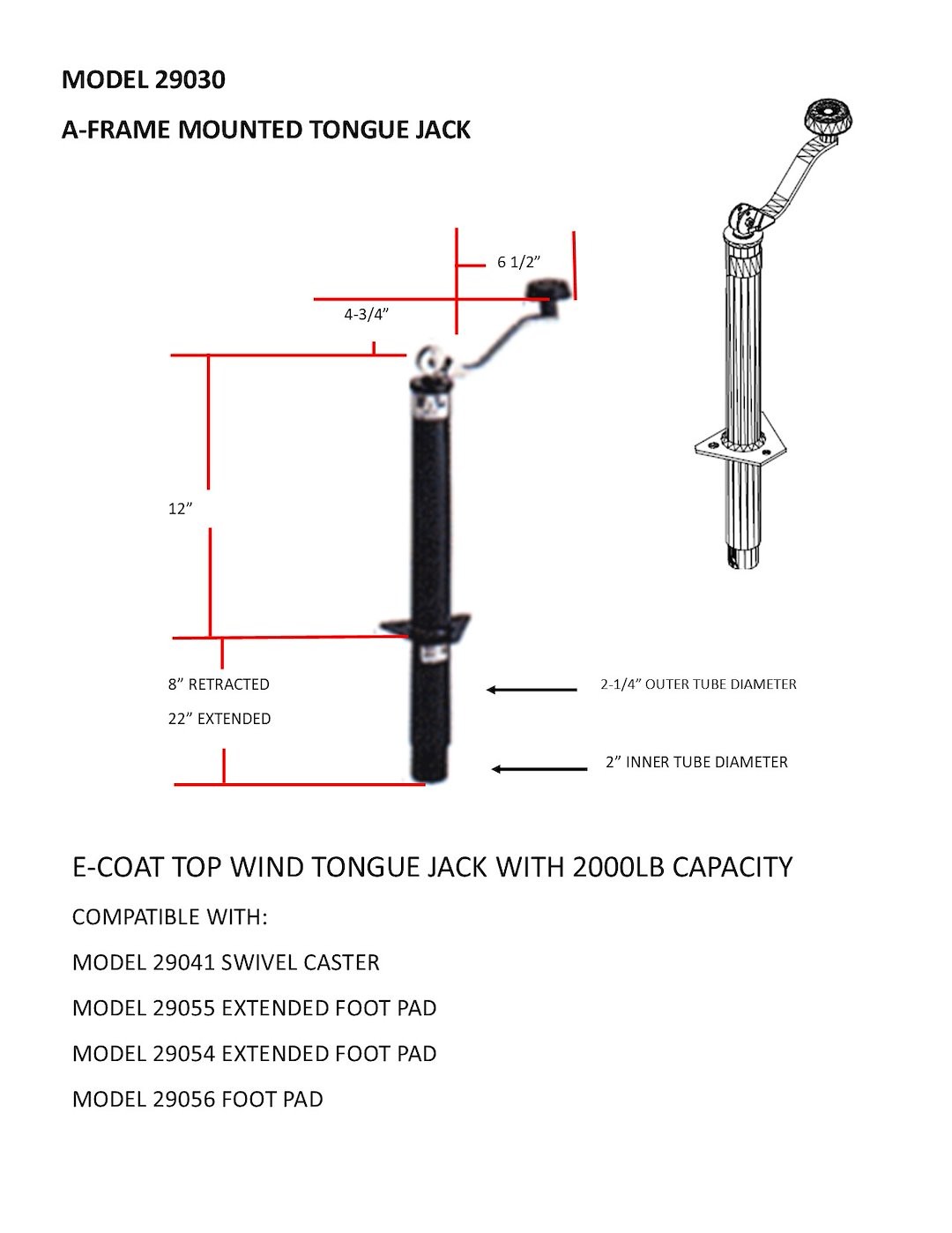 BAL RV 29030B TRAILER JACKS