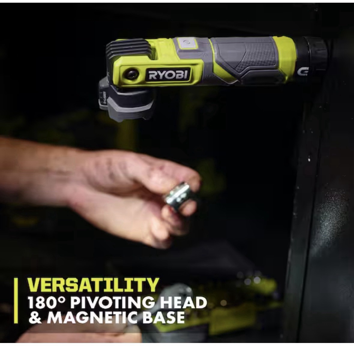 Ryobi USB Lithium LED Pivoting Laser Flashlight Kit NEW + extra battery!