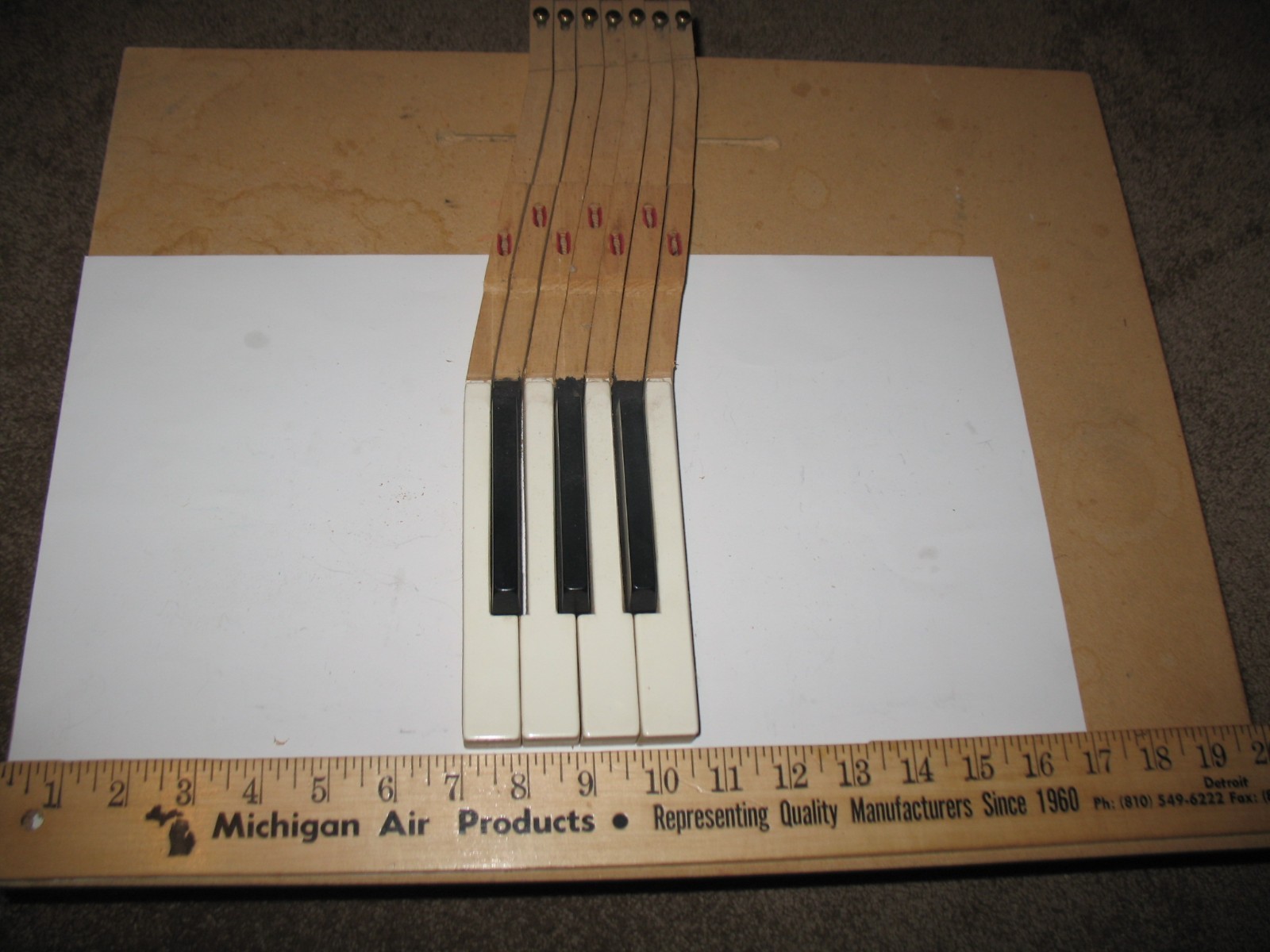 7 VTG CHICKERING & SONS PIANO BLACK & WHITE KEYS SALVAGE WALL ART DECOR LOT C