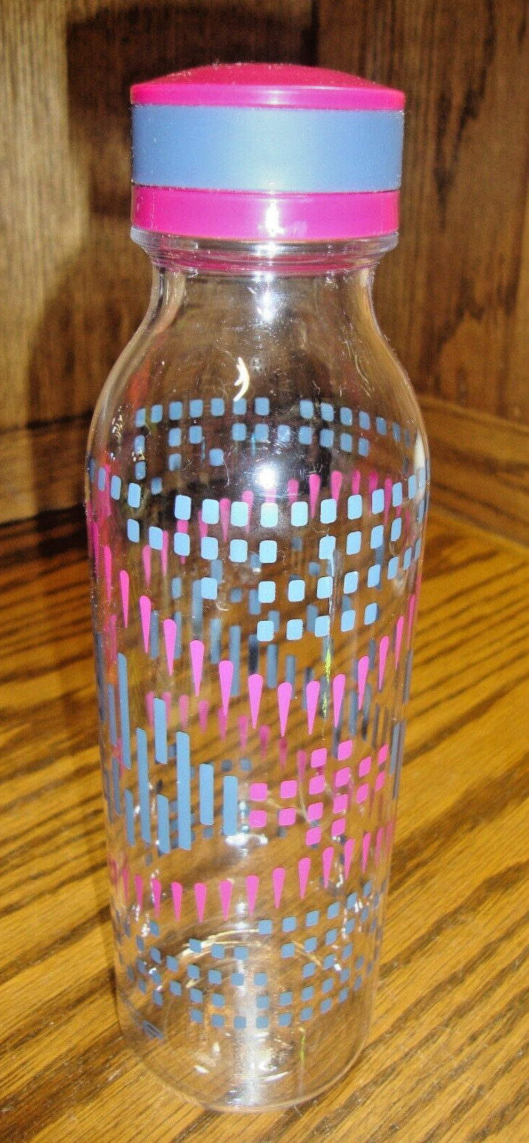 NWOT REDUCE Hydration Bottle Clear Silver/Purple Geometric 20oz Screw-On Lid 794