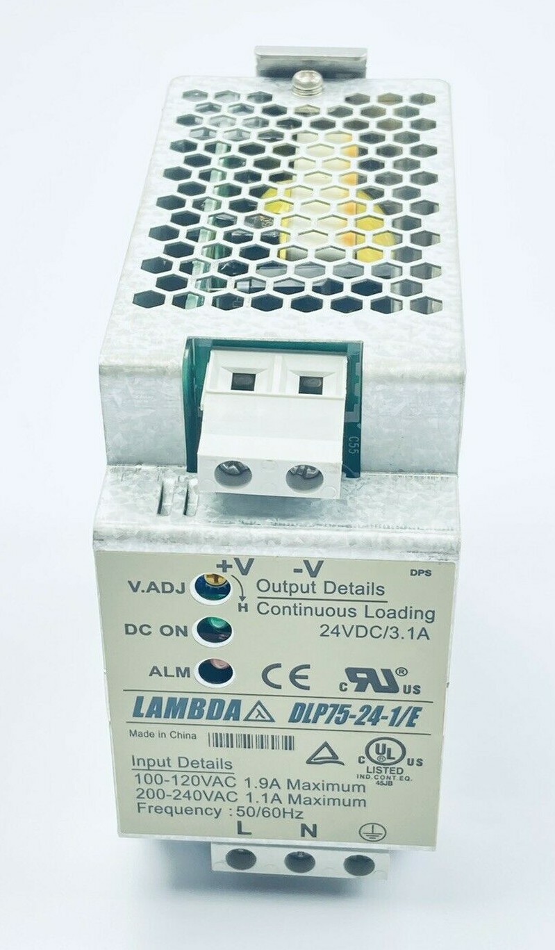 LAMBDA DLP75-24-1/E POWER SUPPLY 100/120VAC 1.9A 200/240VAC 1.1A 24VDC 3.1A