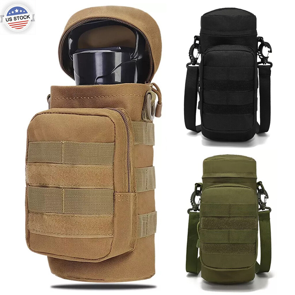 Tactical Water Bottle Pouch with Adjustable Shoulder Strap Bottle Carrier Holder