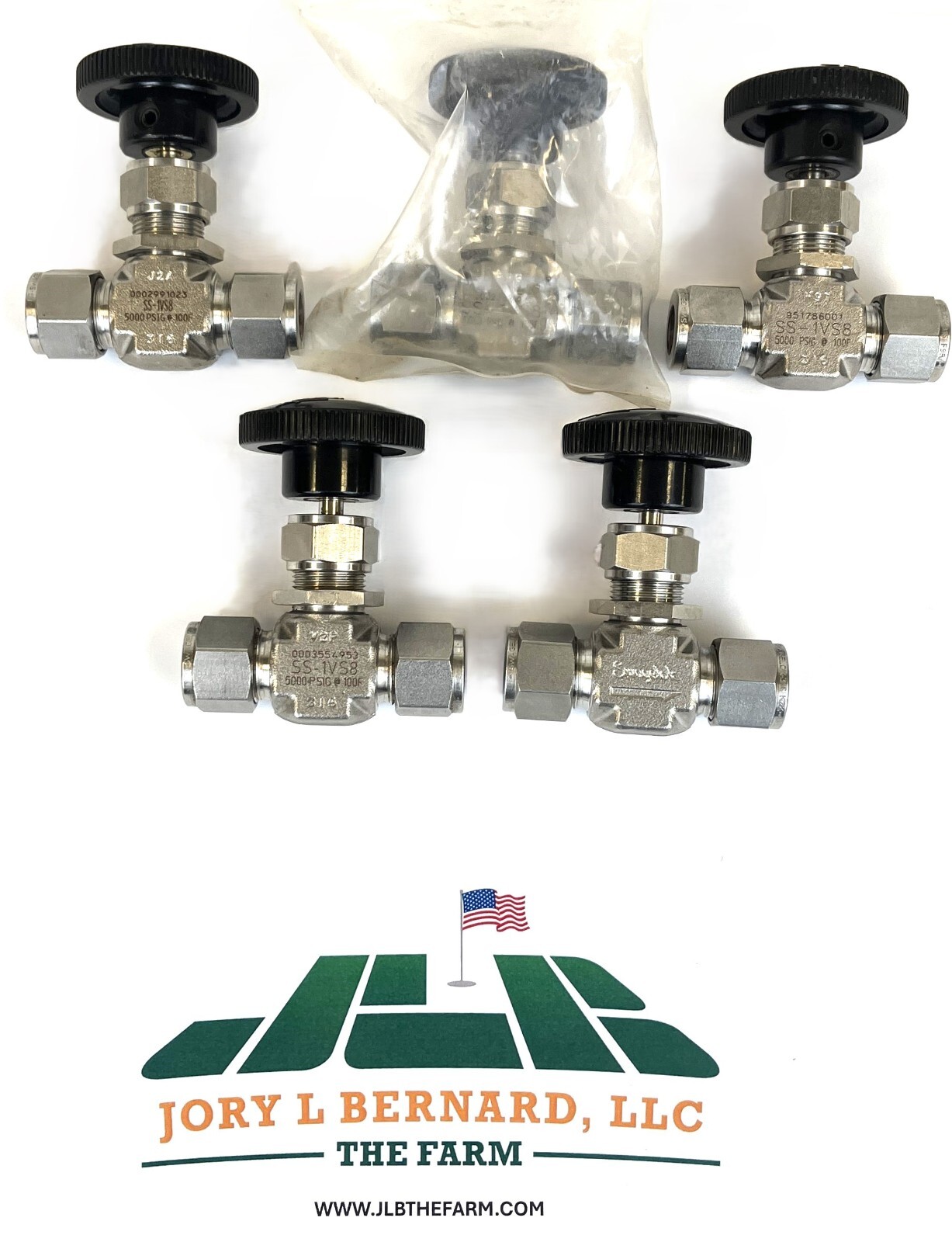 SWAGELOK, SS-1VS8, LOT OF 5, BONNET NEEDLE VALVE, 5000 PSIG, 316 SST, NEW, NOS S