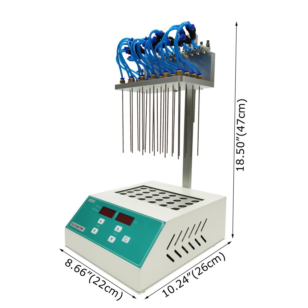 24 Holes Termovap Nitrogen Sample Concentrator Nitrogen Blower Evaporator 110V