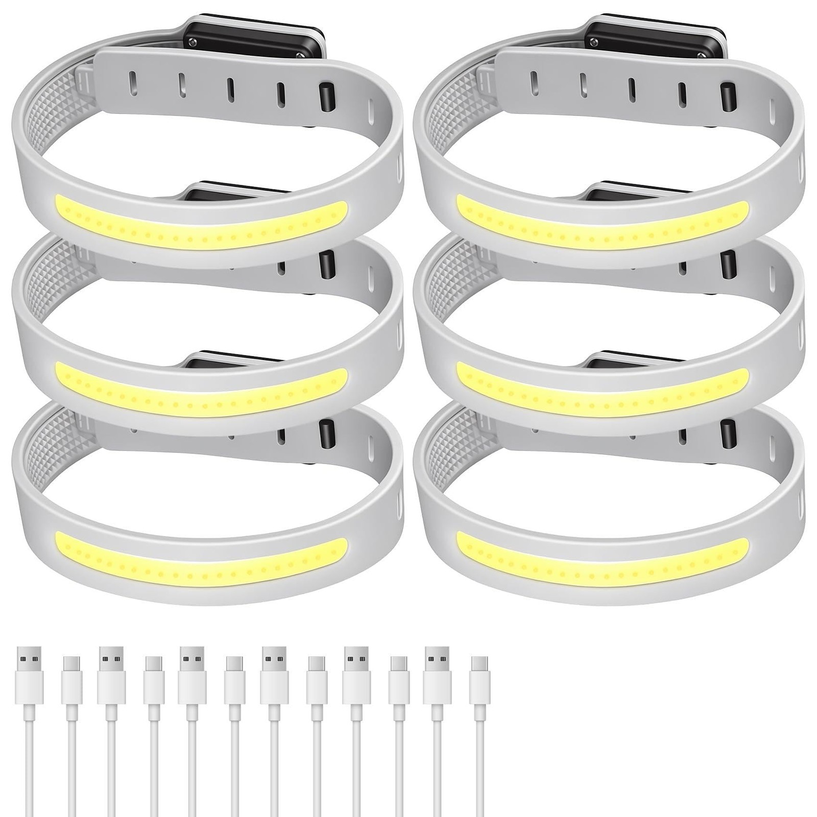 LED Rechargeable Armband Running Lights Jogging Walking Hiking 6 Pack