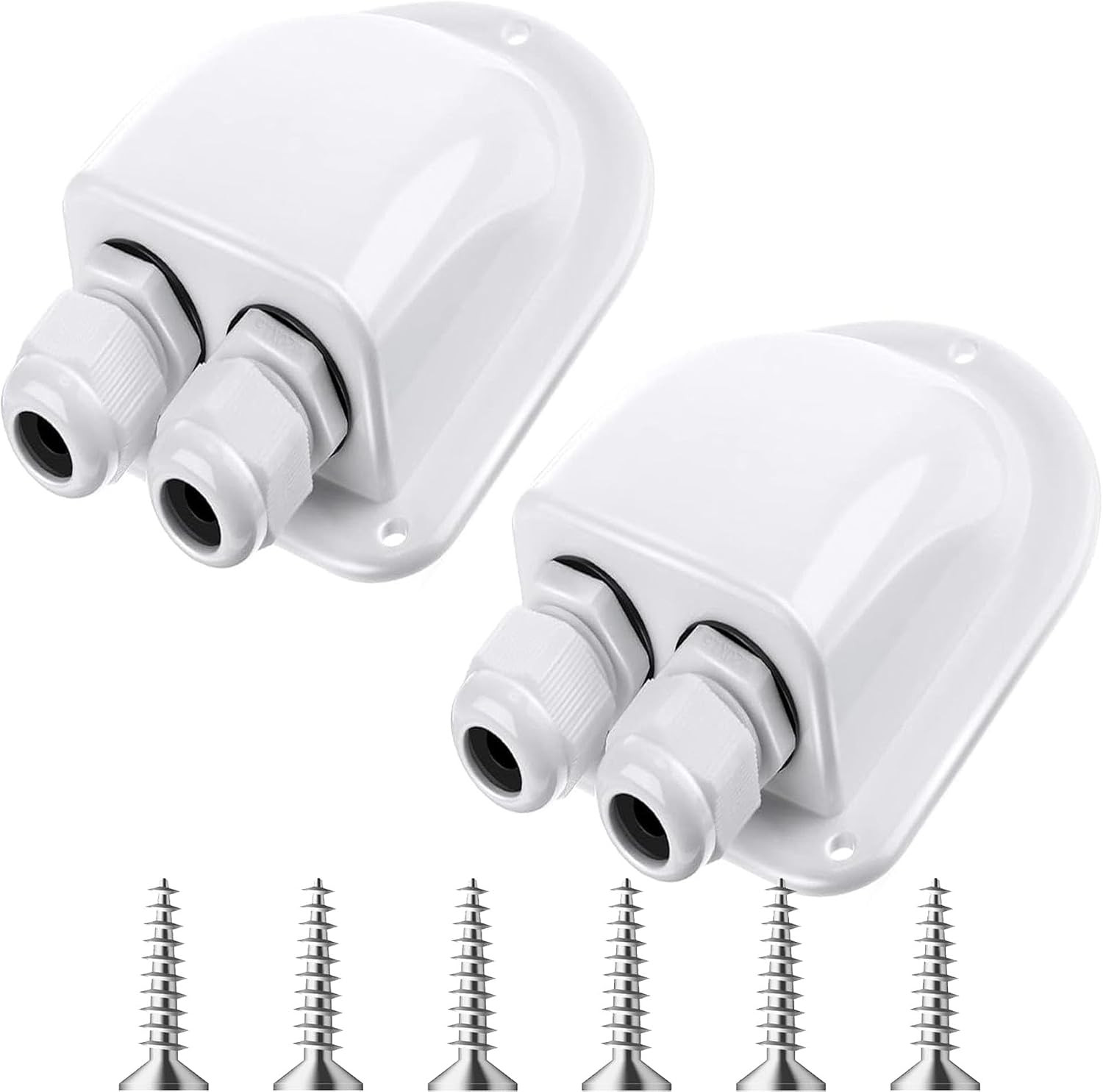 2 Pack Solar Cable Entry Gland, Weather Resistant Solar Gland, Dual Cable