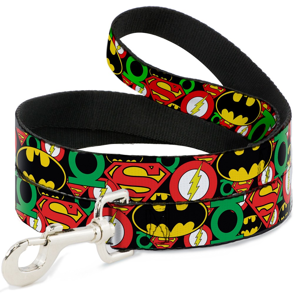 Dog Leash Justice League Stacked Logos NARROW 0.5"