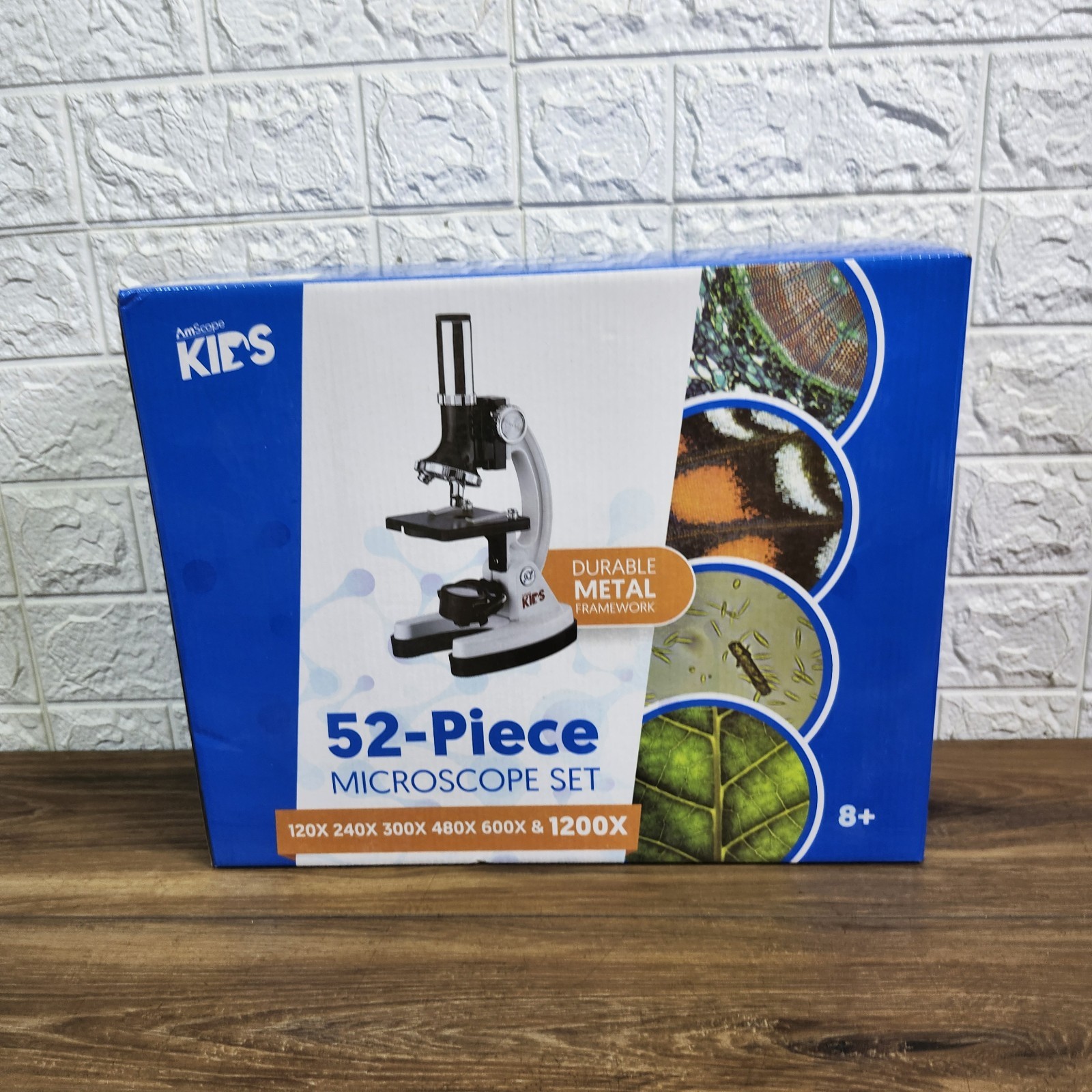 AmScope Kids 52-Piece Microscope Set 1200X Science Kit w/ Case & Slides