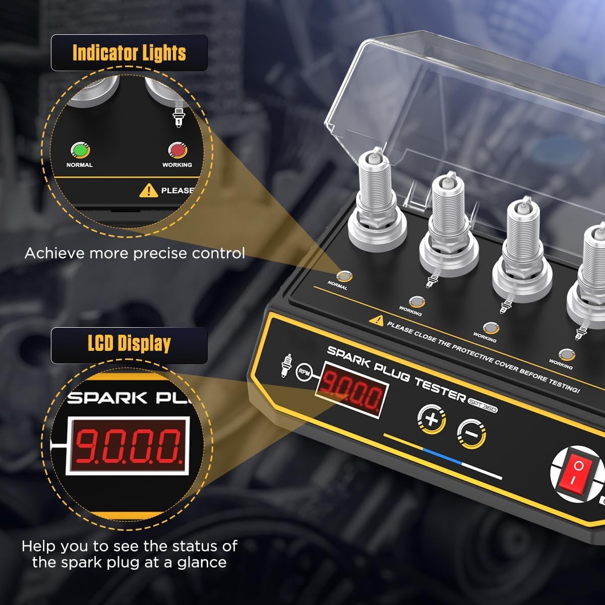 Car Spark Plug Tester with Digital Display