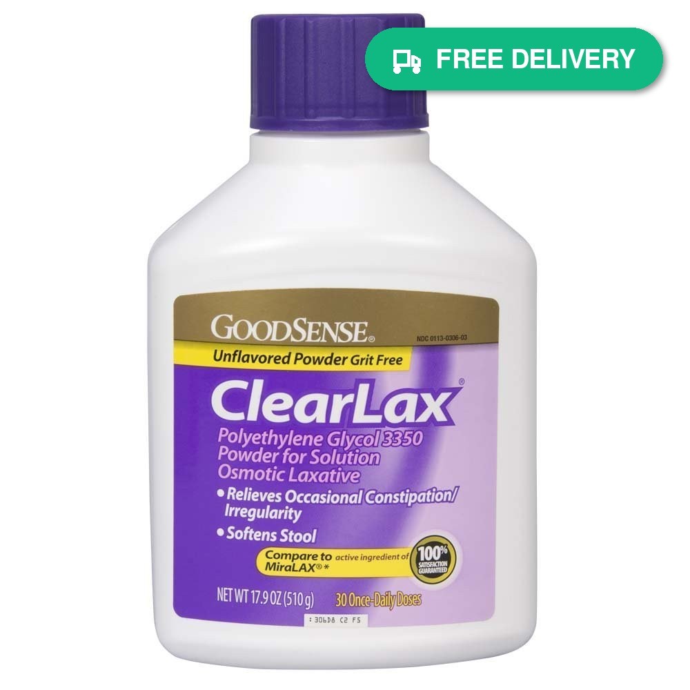 GoodSense ClearLax Polyethylene Glycol 3350 Powder Osmotic Laxative 17.9oz