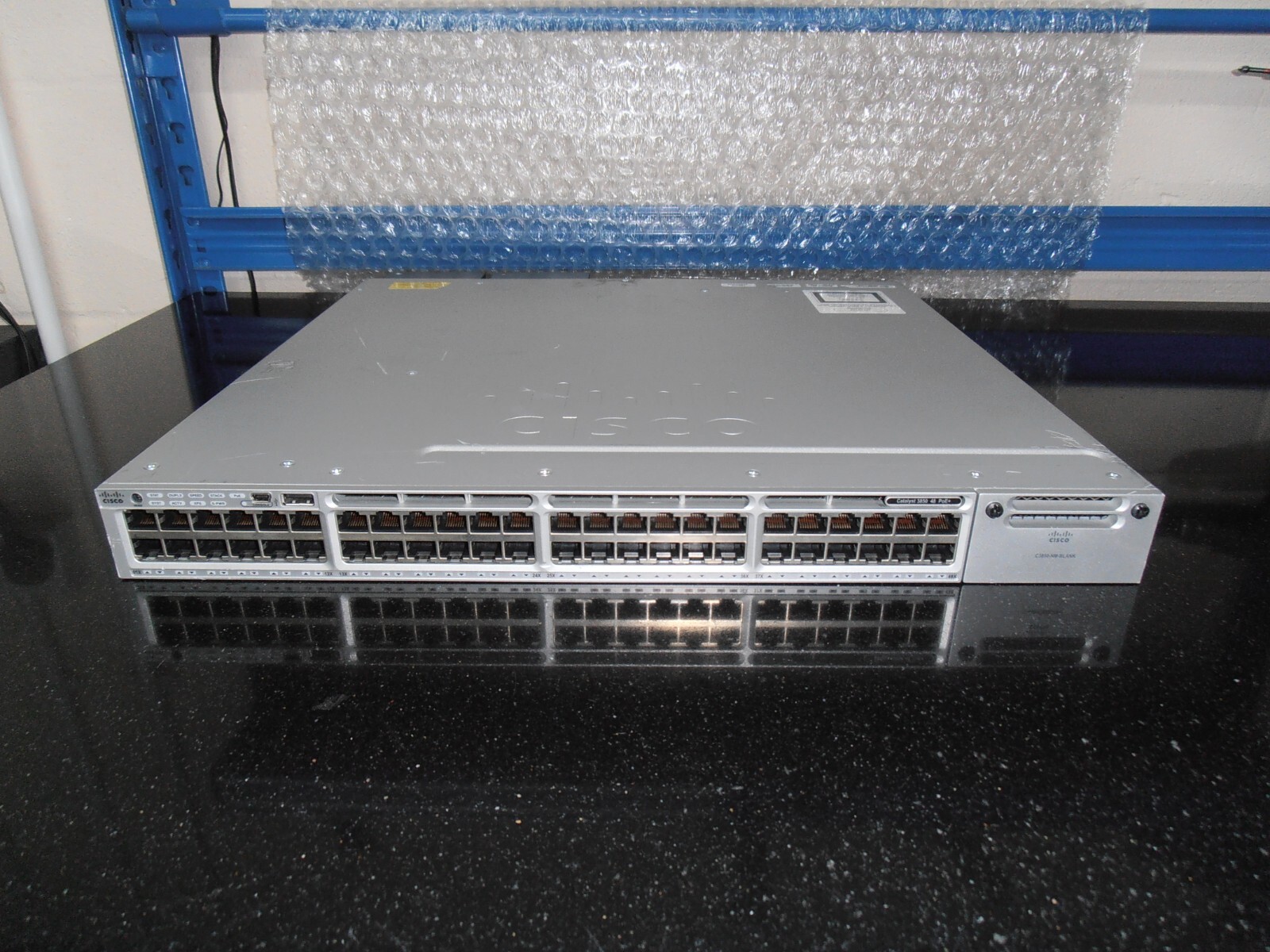 CiscoWS-C3850-48F-L 48 Port PoE+ Gig  Switch  PWR-C1-1100WAC PSU  C3850-NM-4-1G