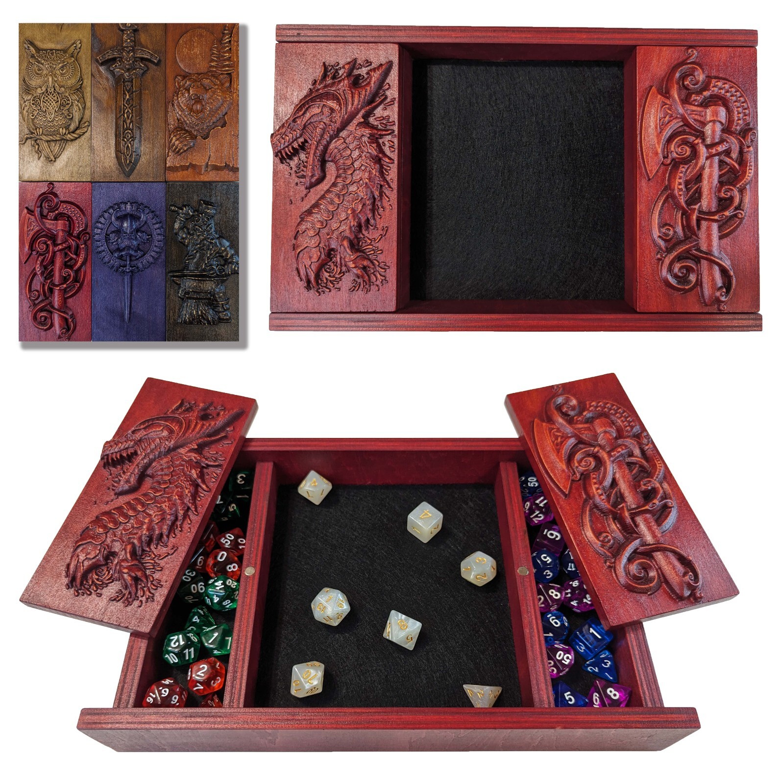 Dice tray Dice holder | Many felt colors | Dice box | Perfect Gift for D&D Fans