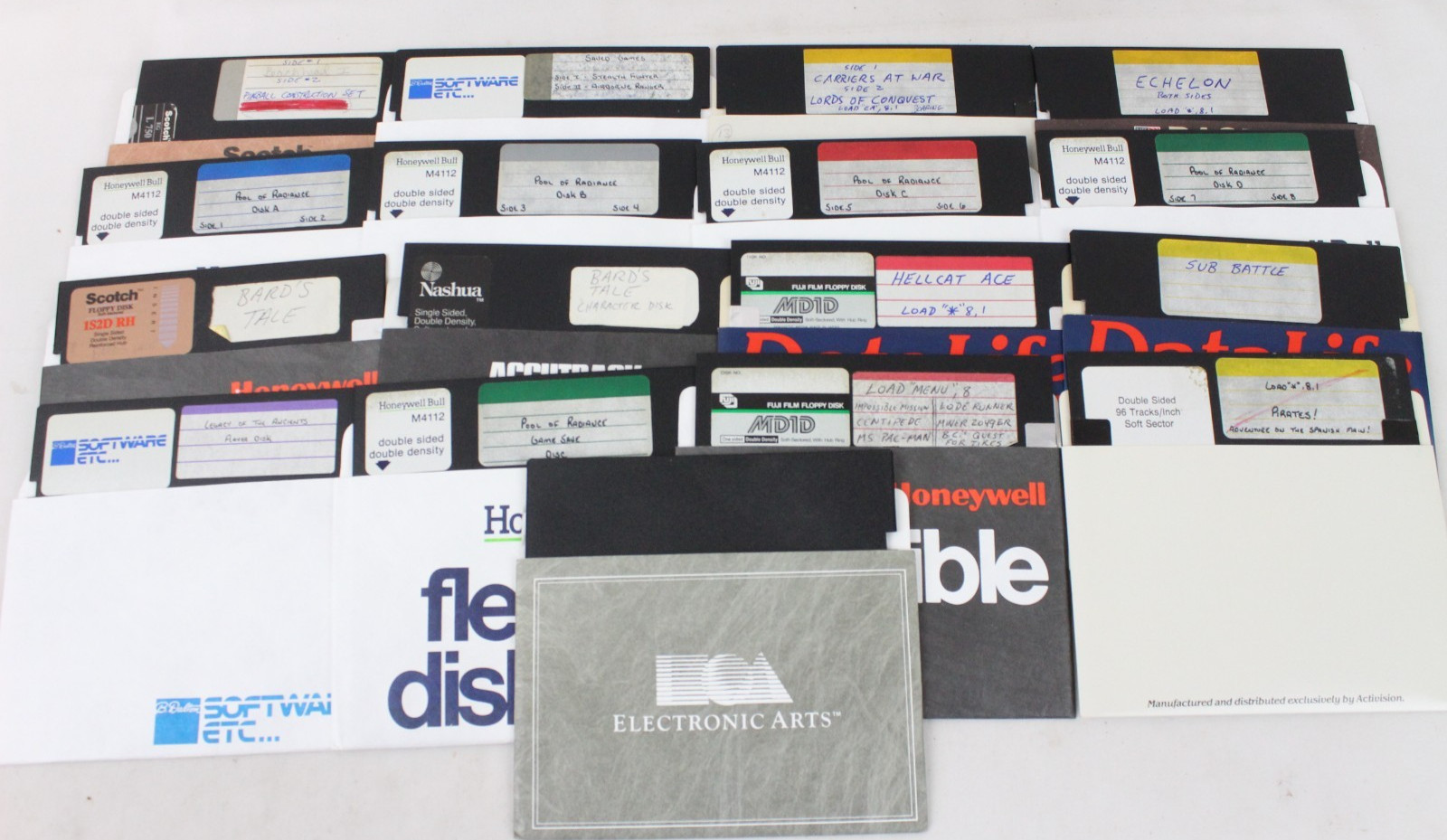 17 Vintage Computer Software Floppy Disk Lot Video Game Pirates Bard's Tale