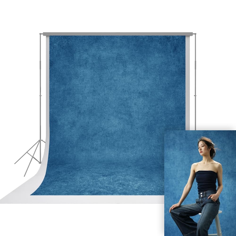 Urctepics 810 Ft Blue Fabric Photo Backdrops Classic Abstract Texture Backdrop