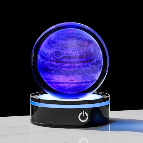 3D Model Crystal Ball Led Lamp Base - Space Decor World Globe Planets Jupiter
