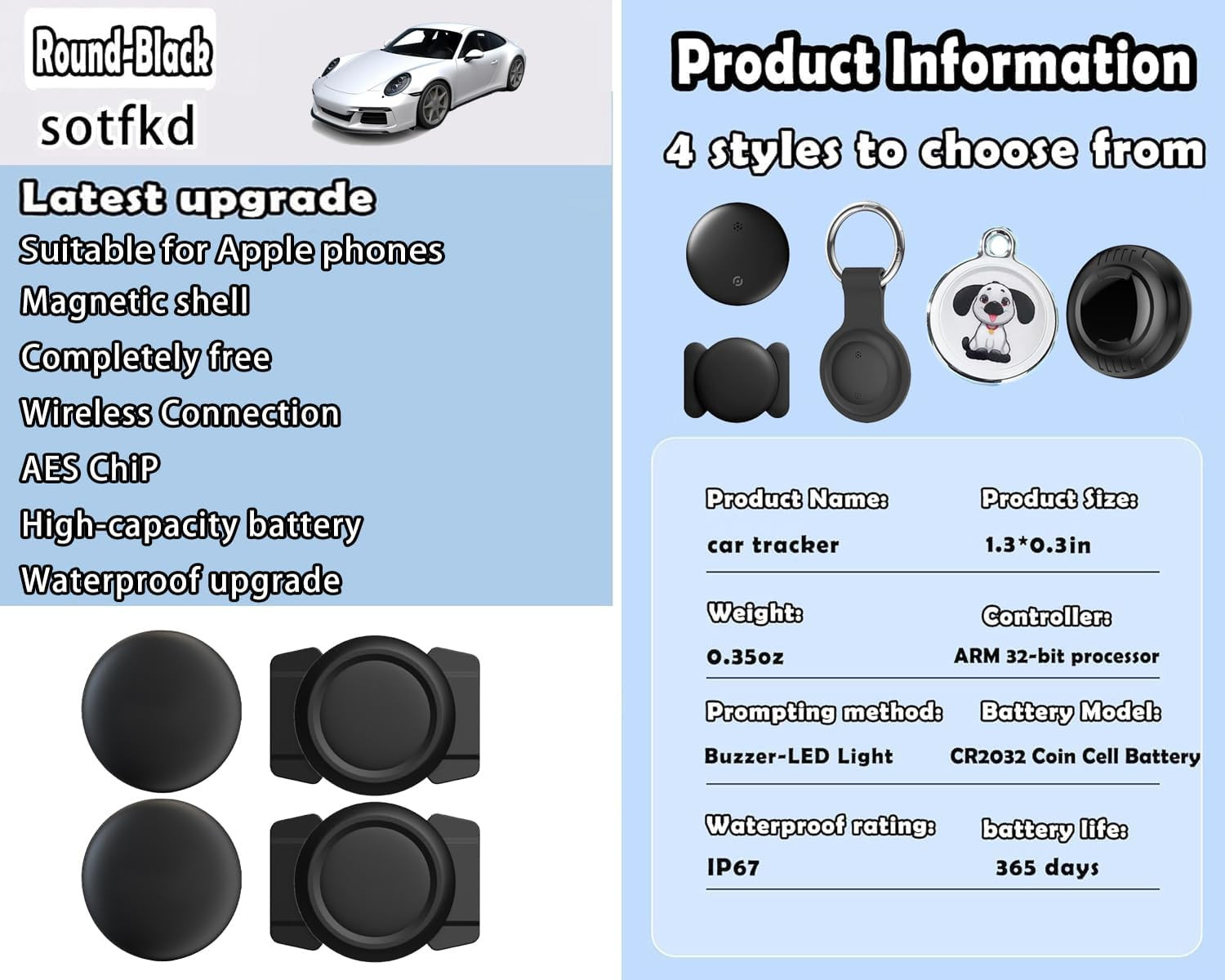 2 Pack GPS Tracker for Vehicles,Tracker Device for Vehicles W/Magnetic | Trackin