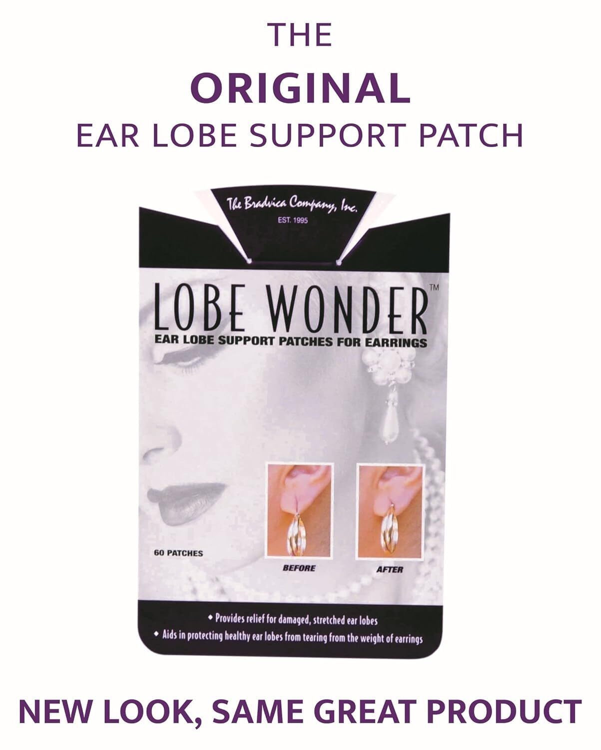 Lobe Wonder Ear Lobe Support Patches -- 60 ct