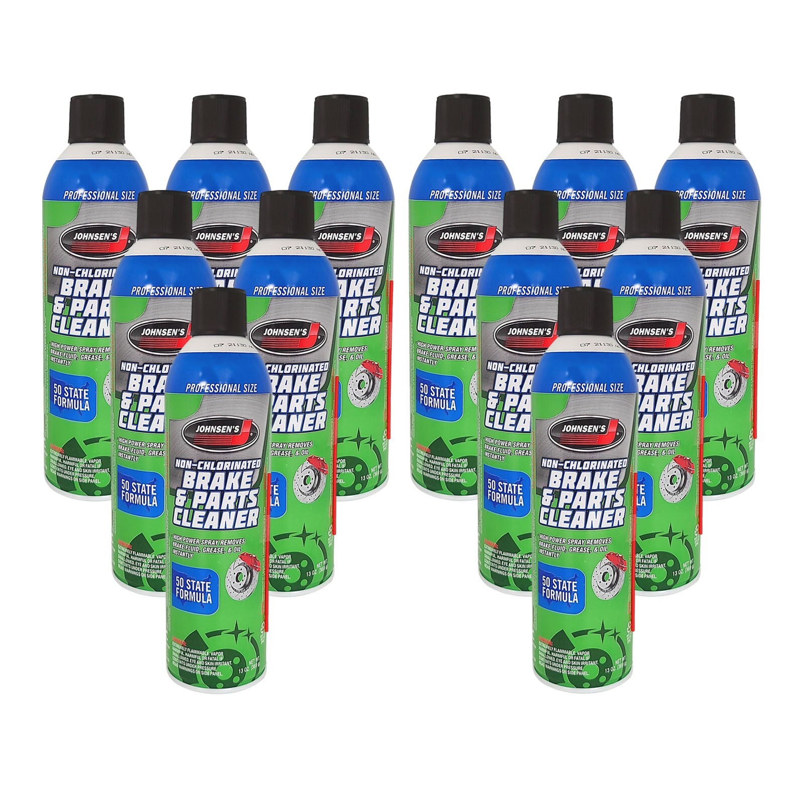 Johnsen's 2417C Non-Chlorinated Brake & Parts Cleaner Low VOC 13oz, (Pack of 12)
