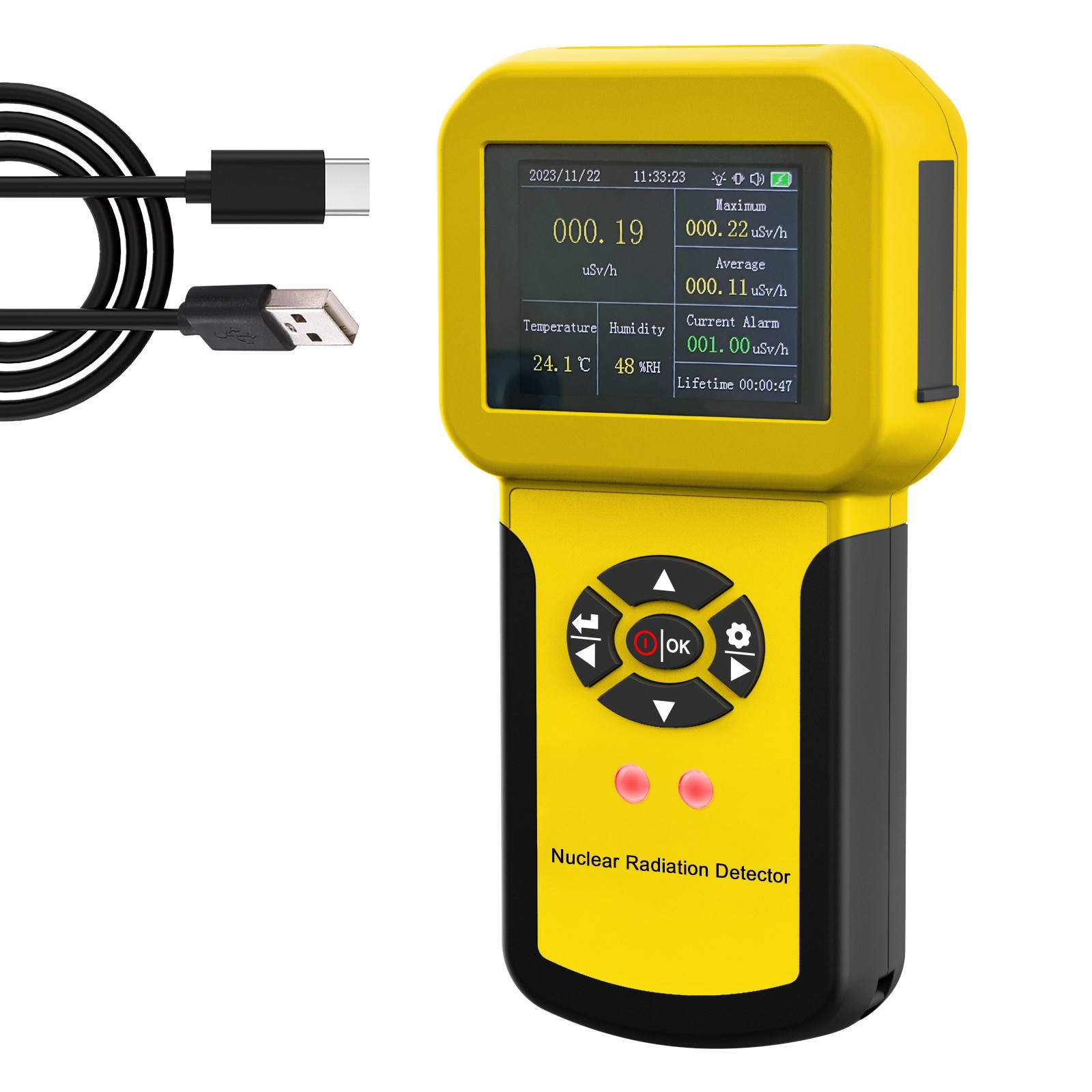 Professional Nuclear Radiation Detector for X/Gamma/ Beta Rays Geiger Counter US