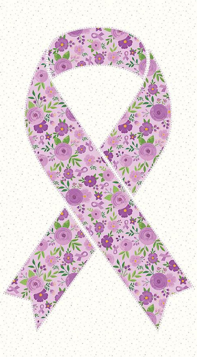 Strength In Lavender Ribbon Panel BY Riley Blake -PANEL - Panel measures 36" x