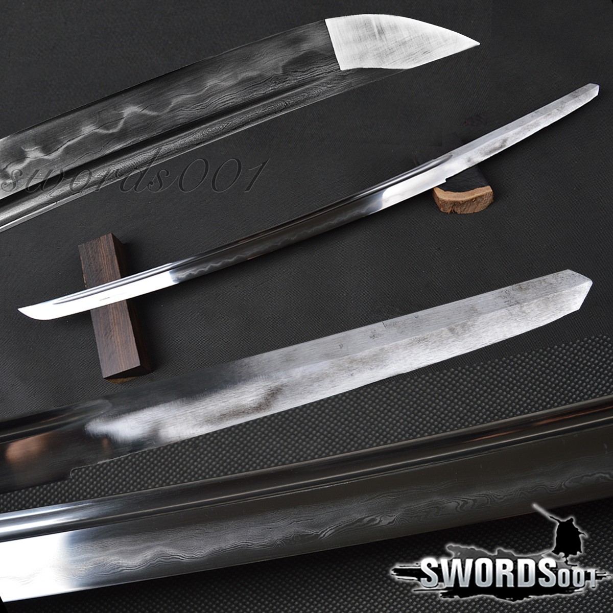 Folded Steel Full Tang Clay Tempered Naked Blade Blank Wakizashi Japanese Sword