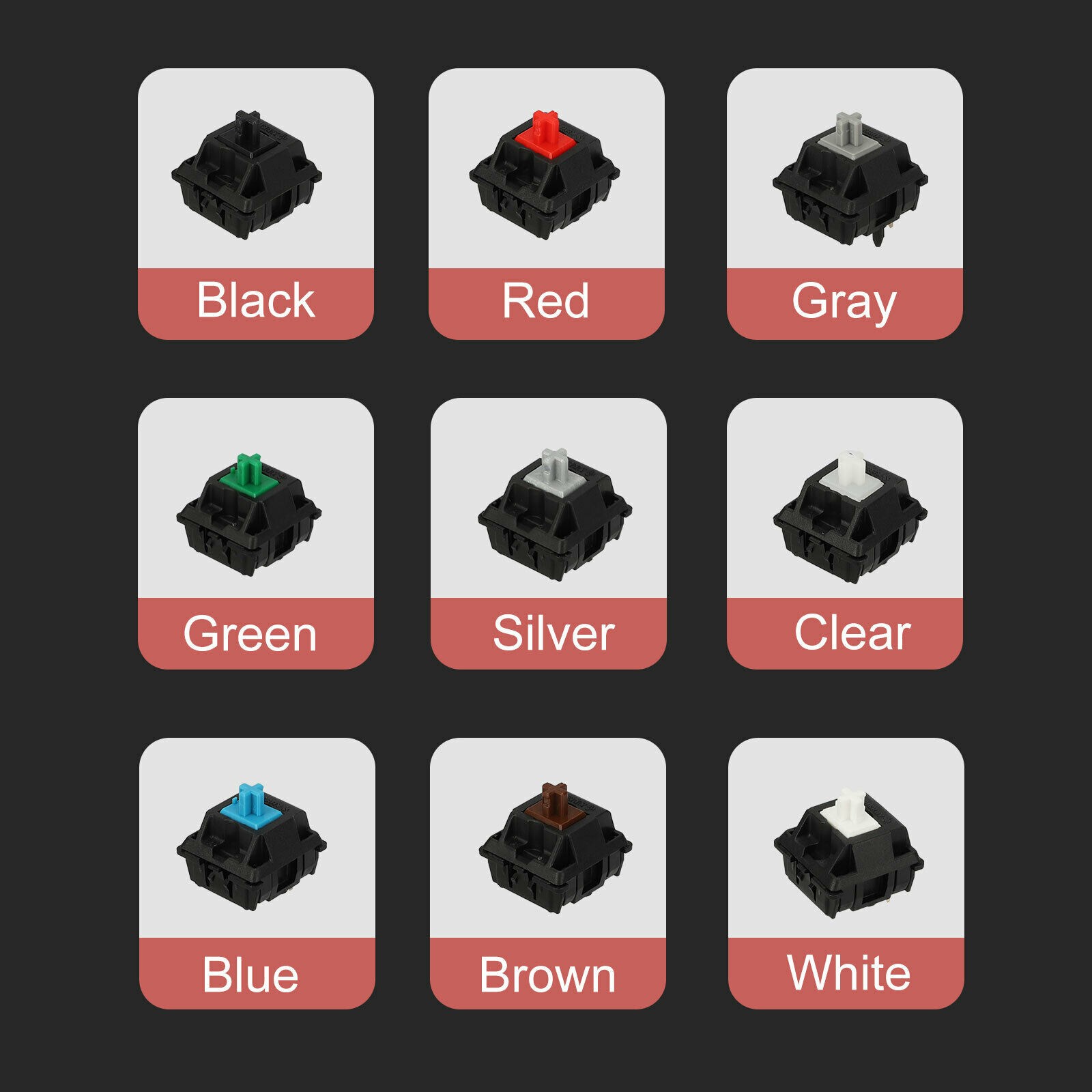 9-Key Switch Tester Mechanical Keyboard Sampler Keycap Switch for Cherry MX