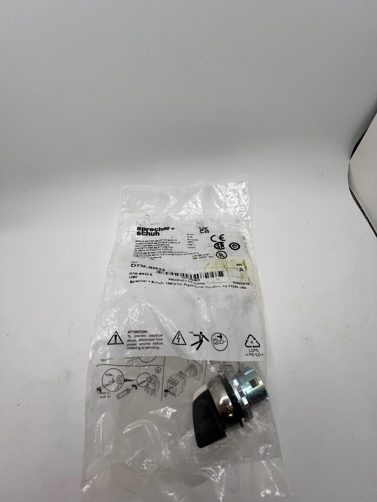 SPRECHER & SCHUH GENUINE Non-Illuminated Selector Switch 3 Position D7M-SR32