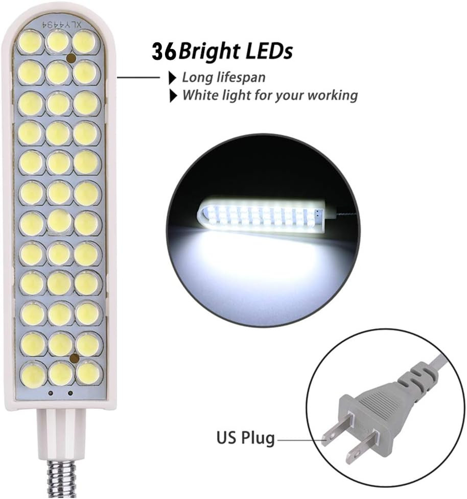 Sewing Machine Light (36LEDs) Gooseneck Work Light | with Magnetic Mounting B...