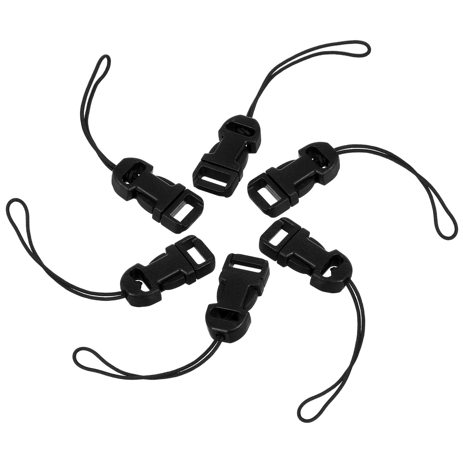 6 Pcs Black Quick Release Camera Strap QD Loop Connectors Attachment Set