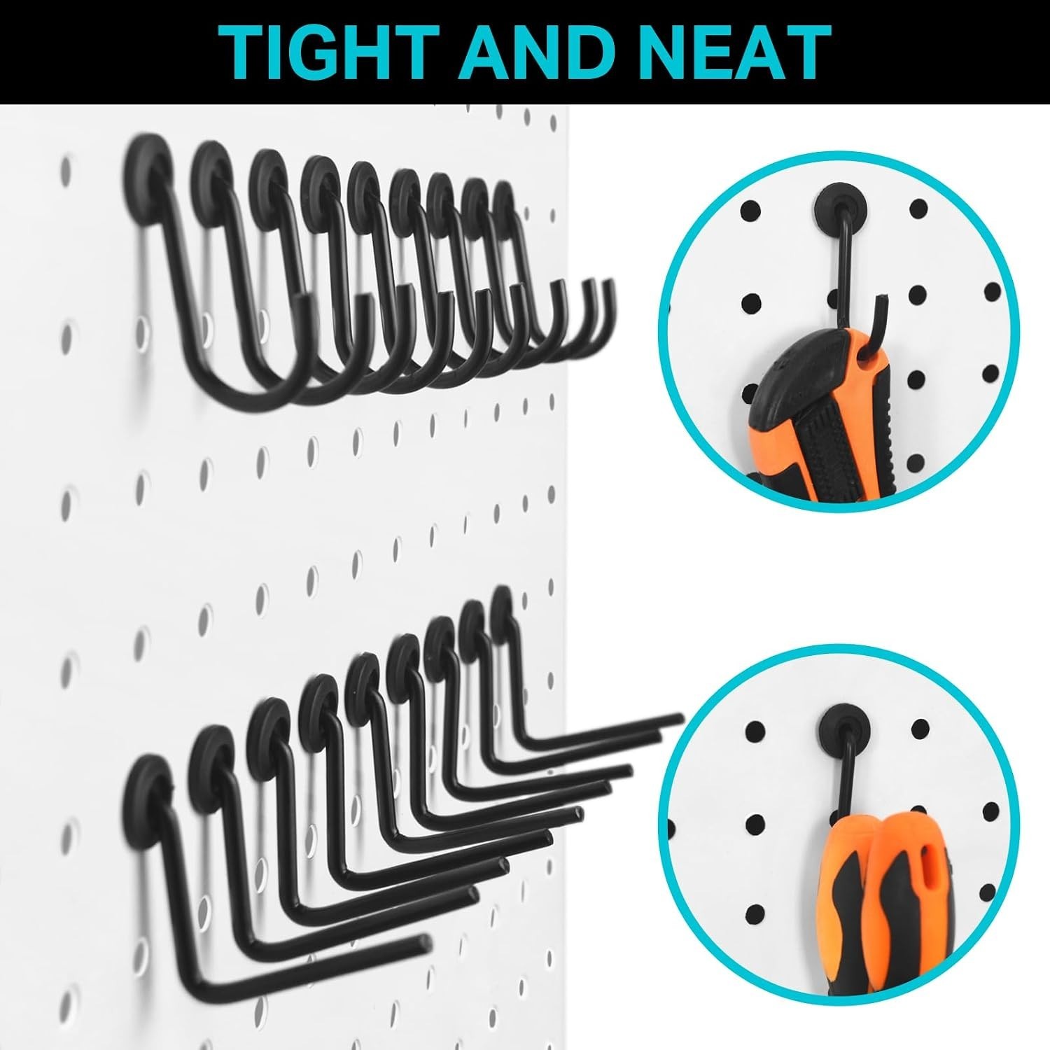 Pegboard Hooks Accessories - 20 Set Plier Holders L Type Hooks Fit 1/4 Pegboa...