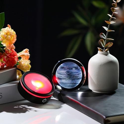 3D Model Crystal Ball Led Lamp Base - Space Decor World Globe Planets Jupiter