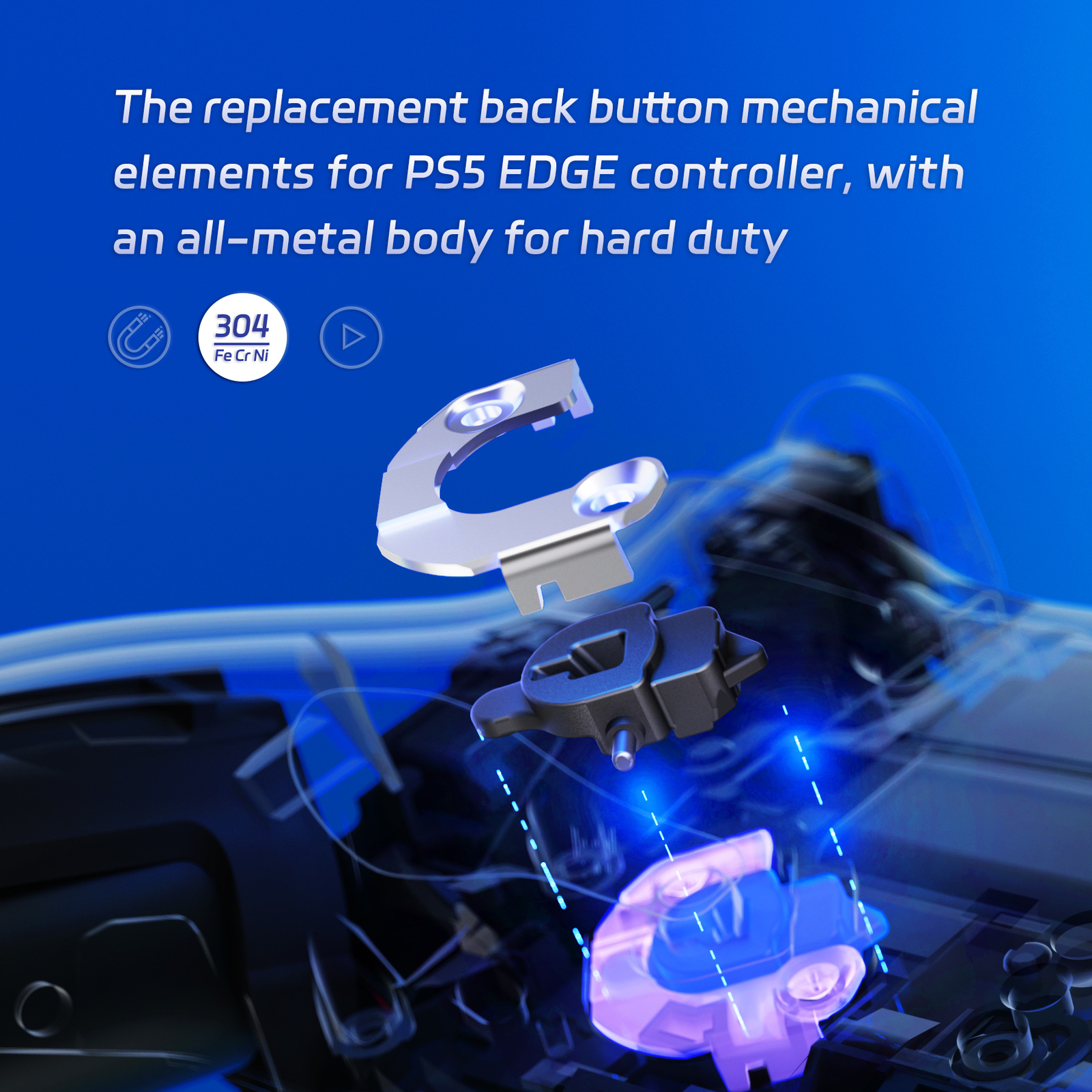 eXtremeRate Replacement Magnetic Module Kit for PS5 Edge Controller Back Paddles