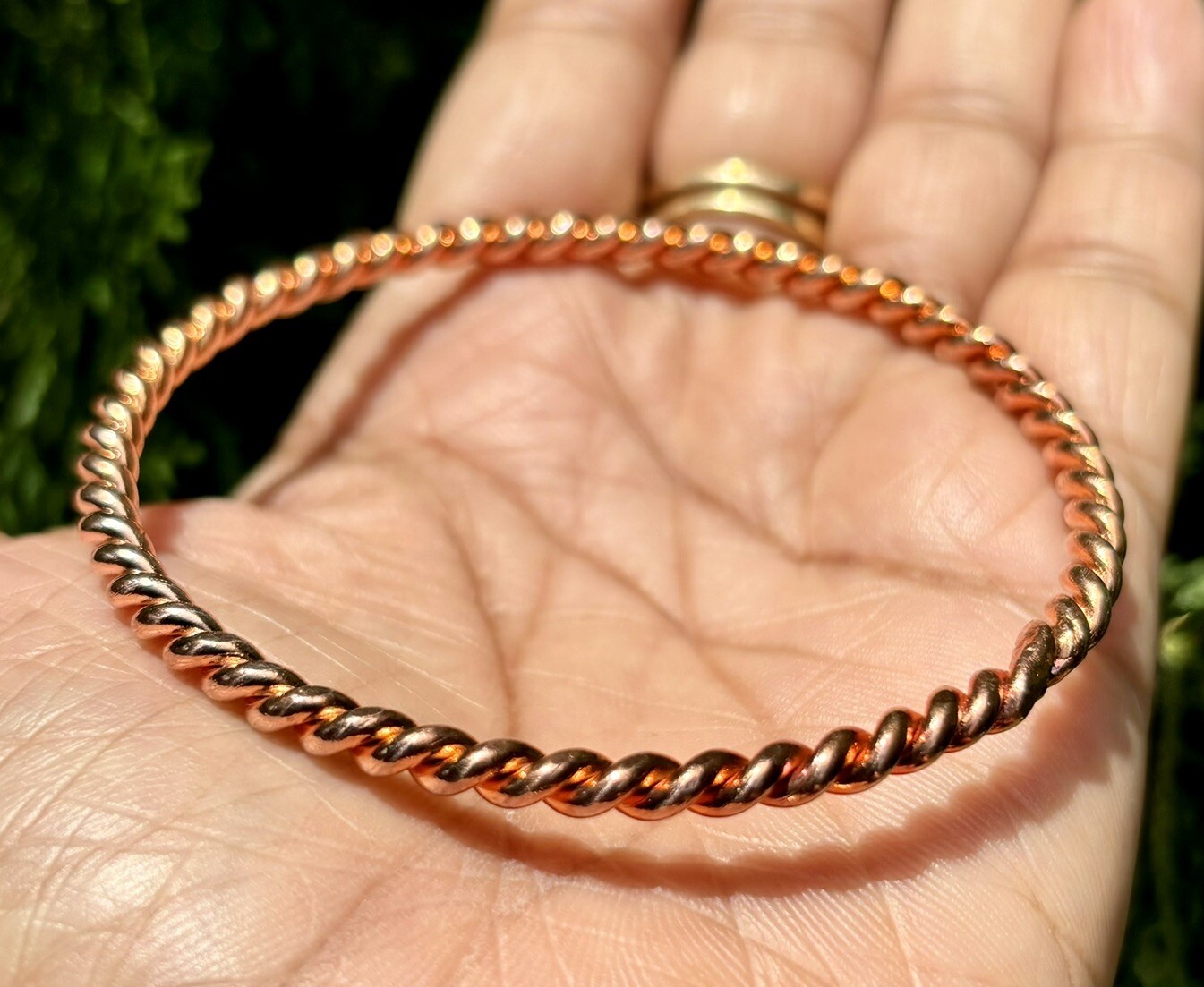 1 Pc Pure Copper Bangles, Women Bracelet Bangle, Healing Bangles, 4.1 mm twisted