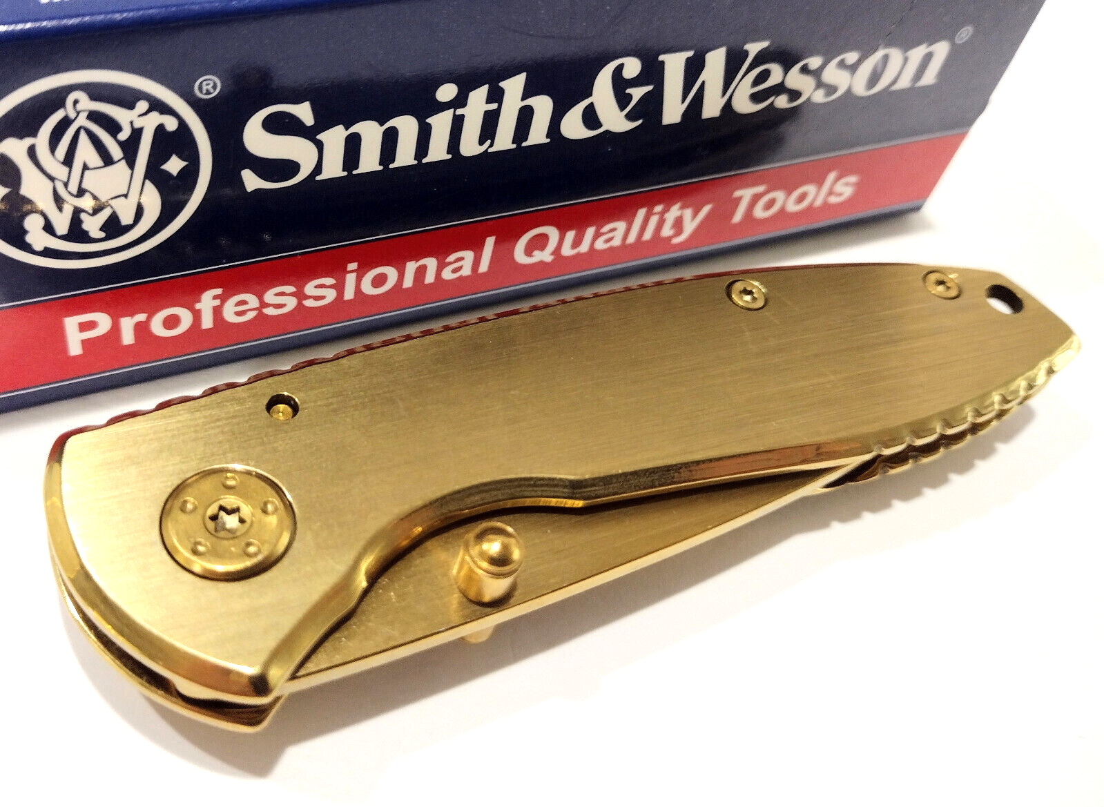 Smith & Wesson Executive Gold Blade Everyday Special Tactical Pocket Knife EDC