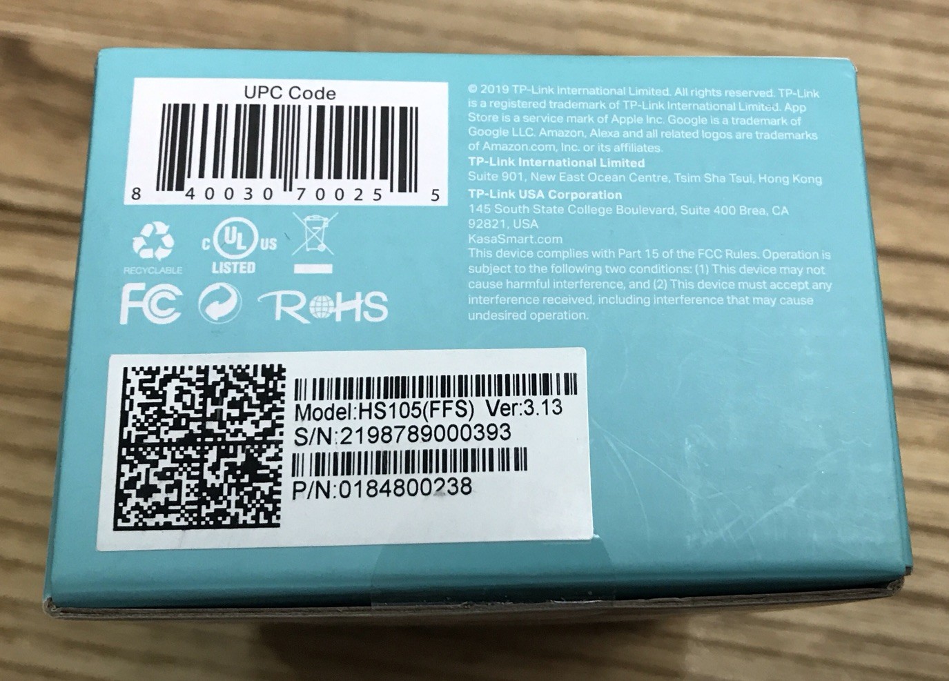 TP-LINK Smart Wi-fi Plug Mini - White (HS105) New, Never Opened