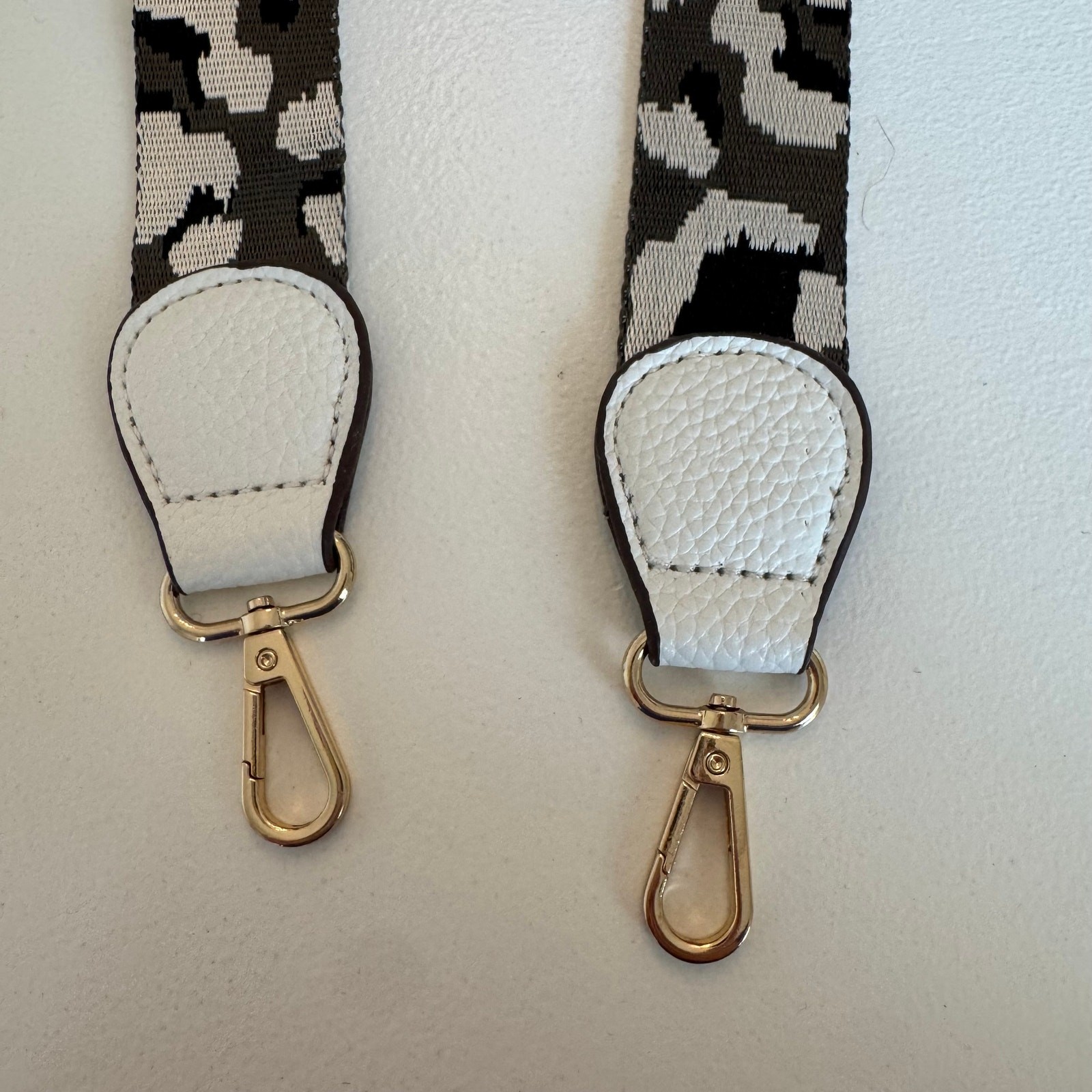 Black White Leopard Print Adjustable Crossbody Strap for Purse 1.5"