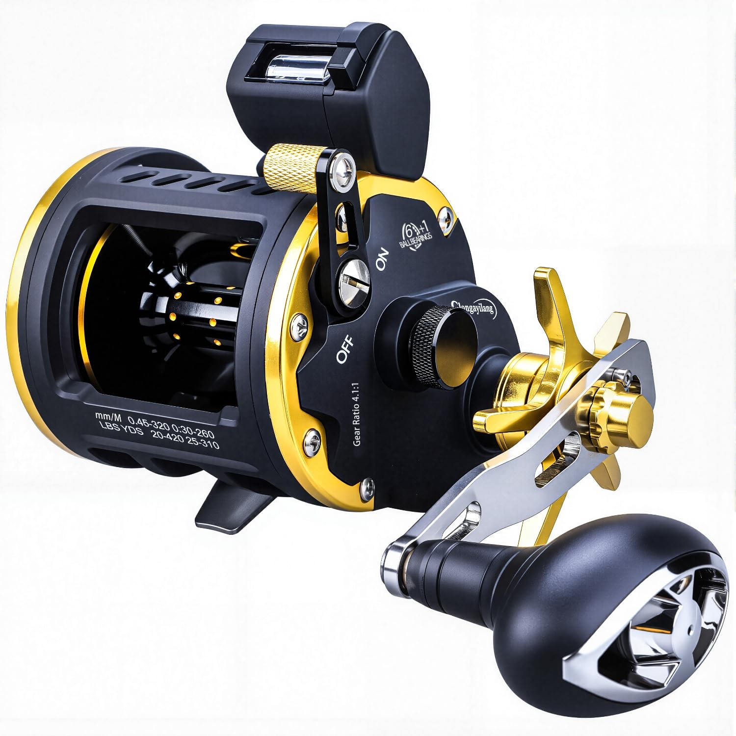 Sougayilang Line Counter Fishing Reel Conventional Level Wind Right Handed