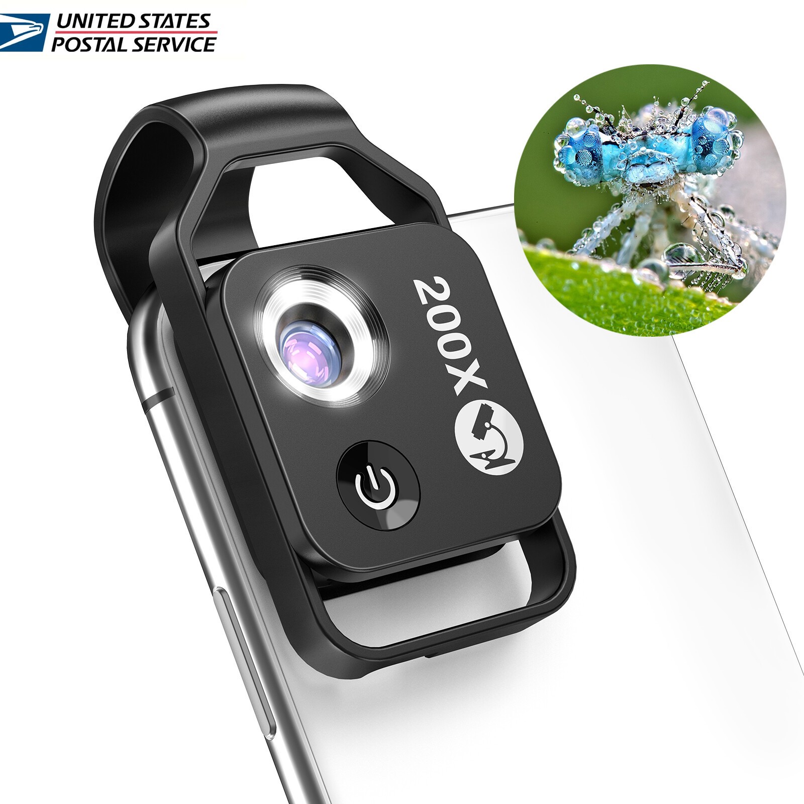 200X Microscope Lens Mobile Phone High Magnification For Smart Phone Moveable US