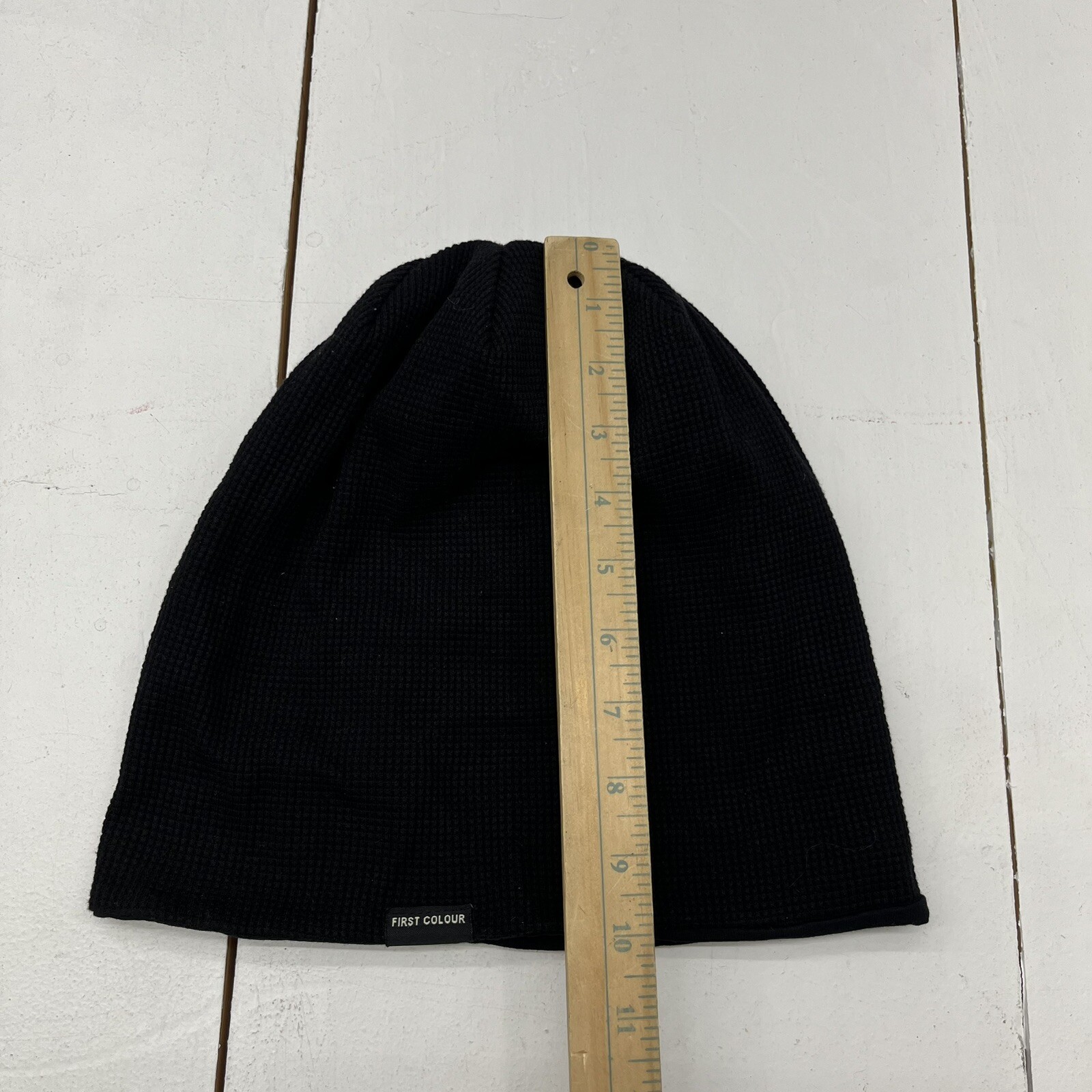 First Colour Black Beanie Unisex One Size Fits Most
