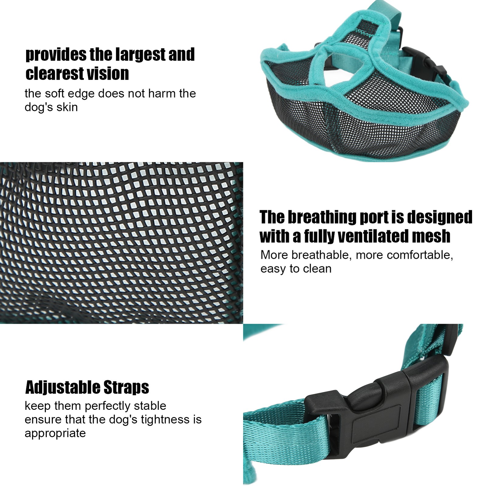 Adjustable Short Snout Dog Muzzle Mesh For Anti Biting Bulldogs