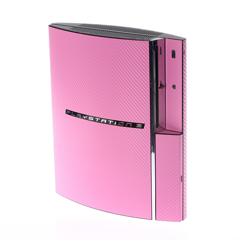 Textured Pink Carbon Fibre PlayStation PS3 Fat decal skin  cover wrap