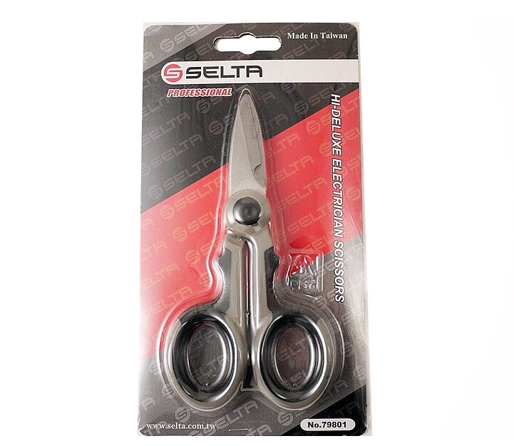 Selta Taiwan Hi-Deluxe 125mm Stainless Steel Electrician Scissors Cutting Notch
