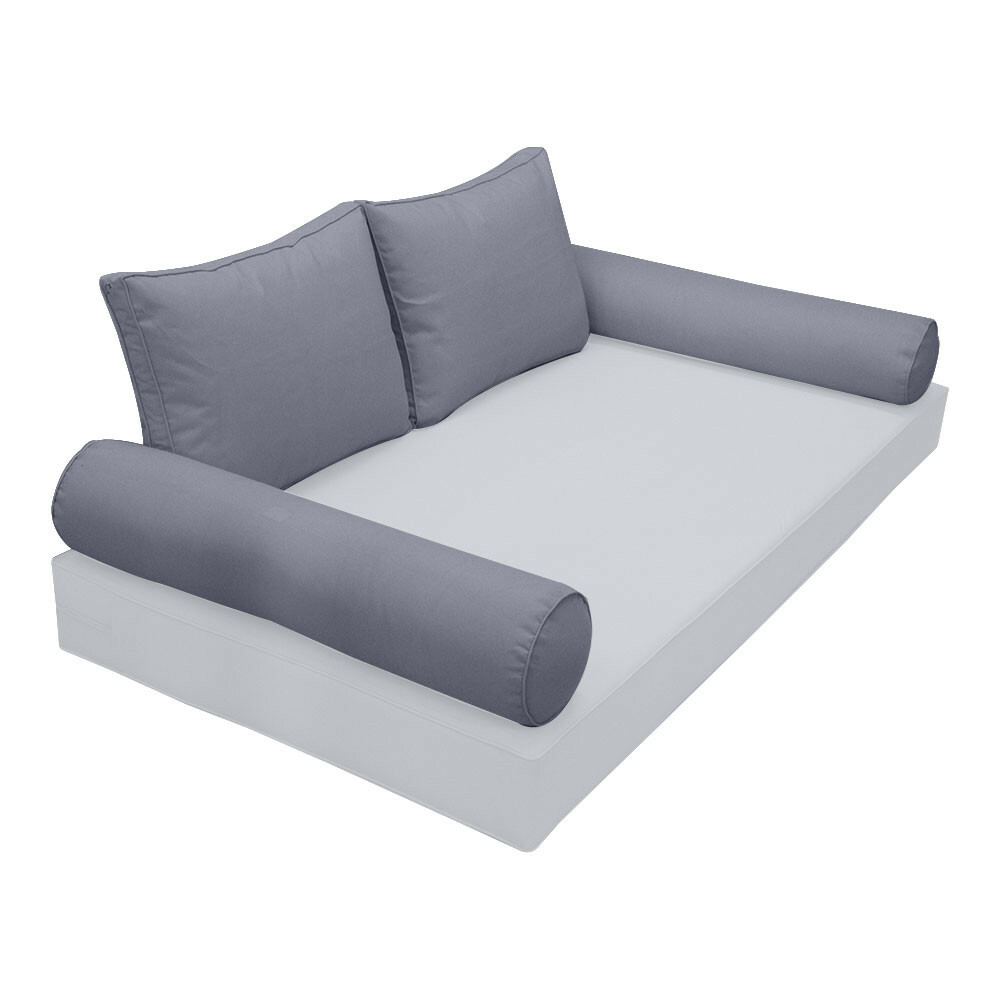 |SLIPCOVER ONLY| S1 Outdoor Bolster Backrest Pillow Covers Same Piped Twin AD001