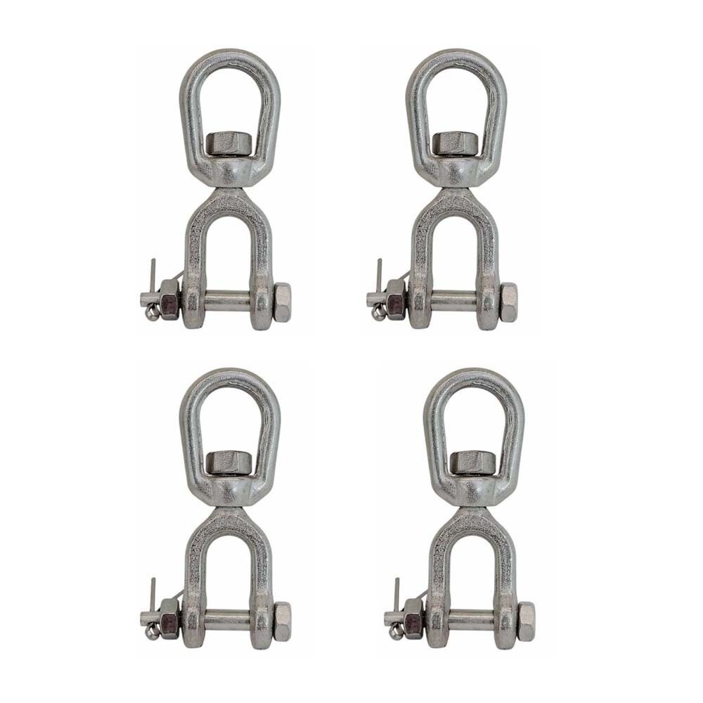 4 PCS Mil Spec 1/4" Jaw & Eye Marine Mooring Swivel T316 Stainless Steel